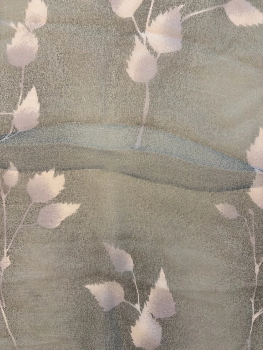 Anne Klein 2 Silk Scarf Floral 25”x26” Soft Grey Blue Professional Shabby Chic